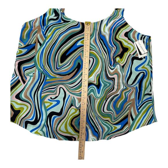 Bar III Plus Size Scoop-Neck Sleeveless Top Blue Combo‎ Size 1X - Picture 8 of 12